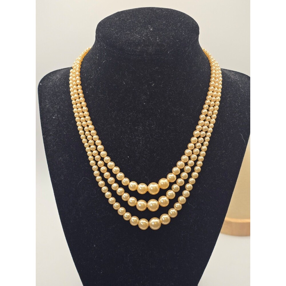 Vintage Art Deco Champagne Faux Pearl Choker